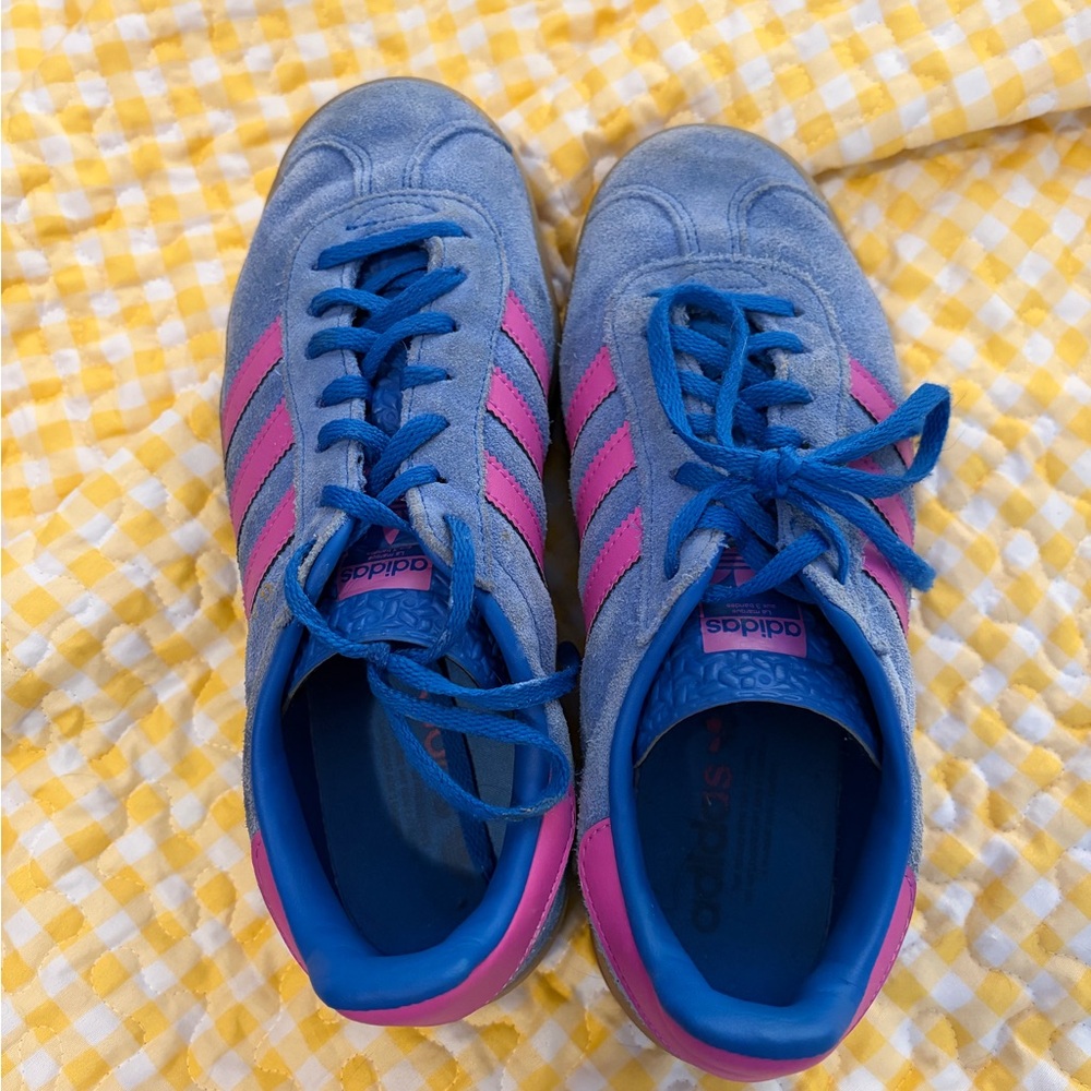 Adidas Blue and Pink Gazelle Bold
